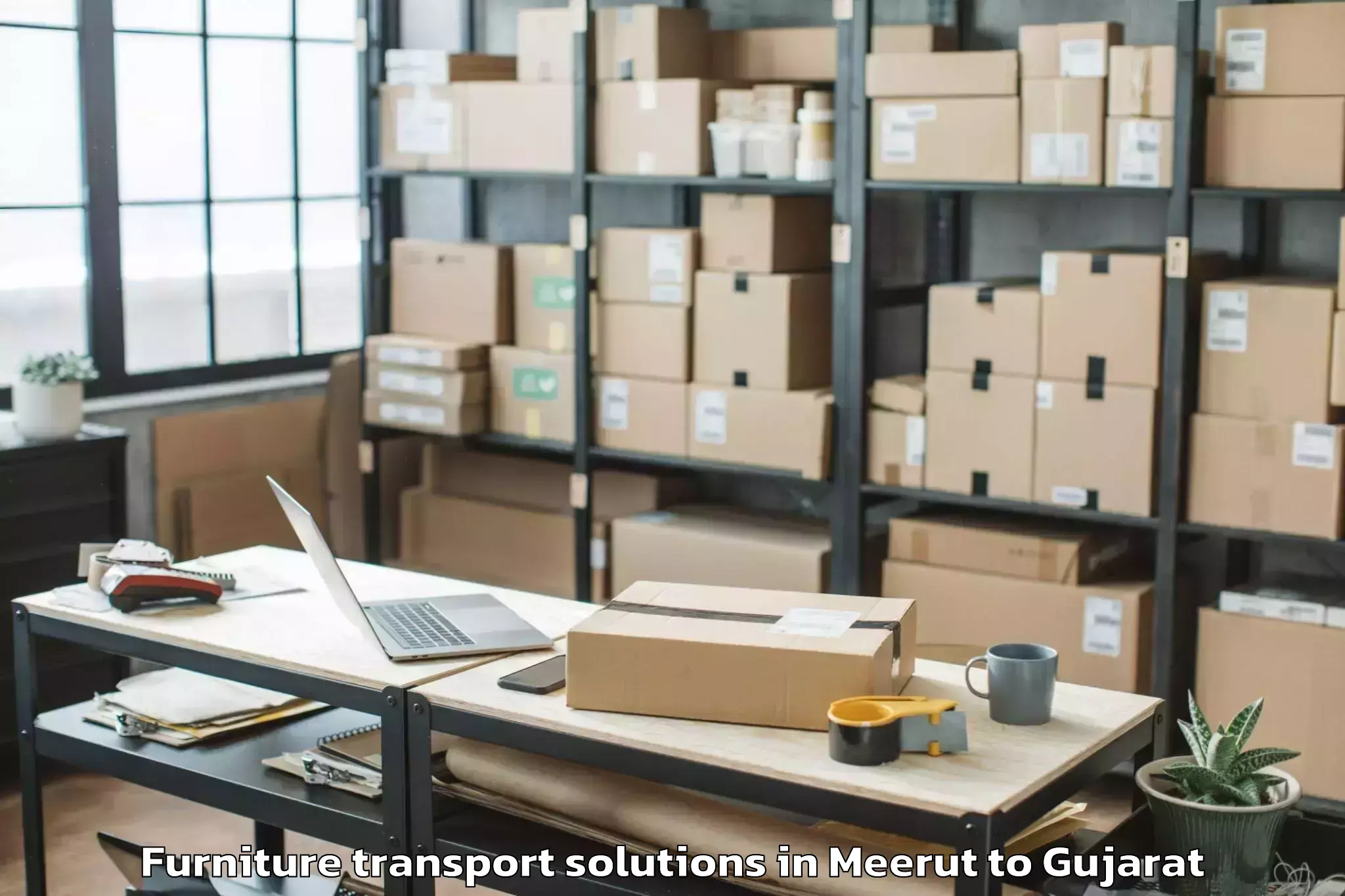 Quality Meerut to Sankheda Furniture Transport Solutions